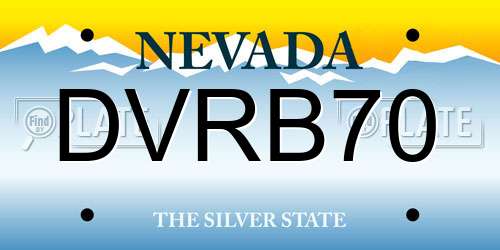 DVRB70 Nevada License Plate