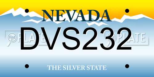 DVS232 Nevada License Plate
