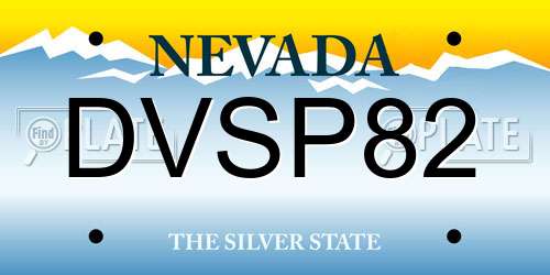 DVSP82 Nevada License Plate