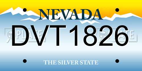 DVT1826 Nevada License Plate
