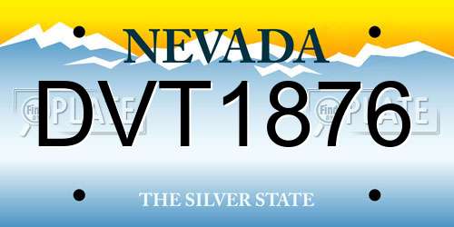 DVT1876 Nevada License Plate