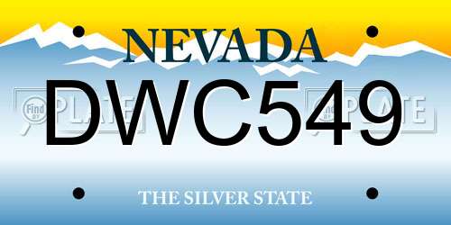 DWC549 Nevada License Plate