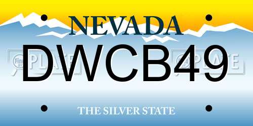 DWCB49 Nevada License Plate