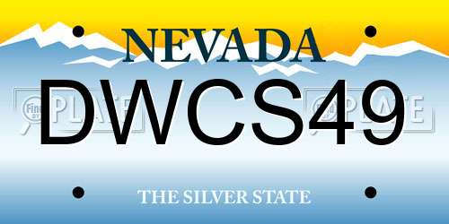 DWCS49 Nevada License Plate