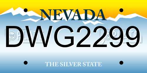 DWG2299 Nevada License Plate