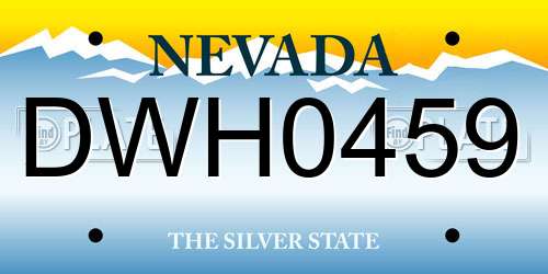 DWH0459 Nevada License Plate