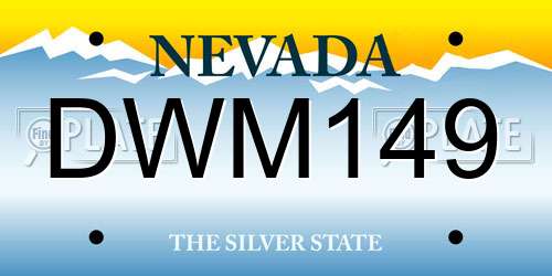 DWM149 Nevada License Plate
