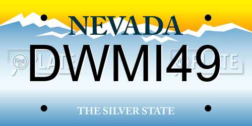 DWMI49 Nevada License Plate