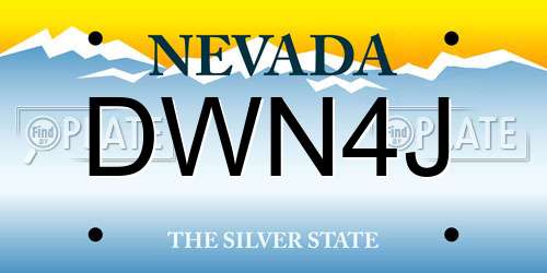 DWN4J Nevada License Plate