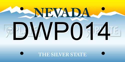 DWP014 Nevada License Plate