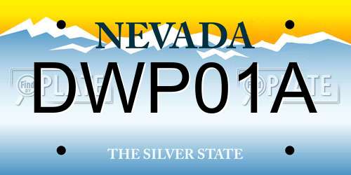 DWP01A Nevada License Plate