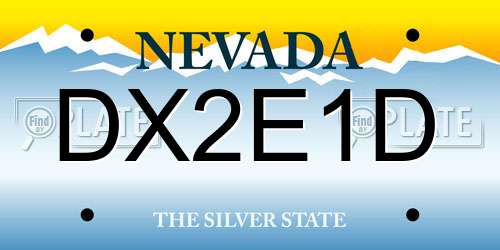 DX2E1D Nevada License Plate