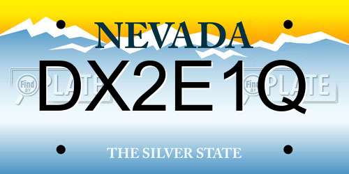 DX2E1Q Nevada License Plate