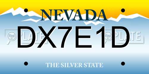 DX7E1D Nevada License Plate