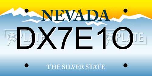 DX7E1O Nevada License Plate