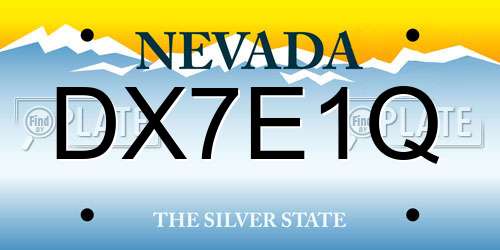 DX7E1Q Nevada License Plate