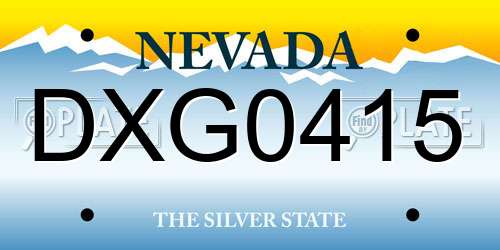 DXG0415 Nevada License Plate
