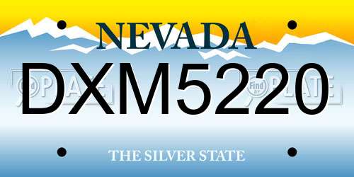 DXM5220 Nevada License Plate