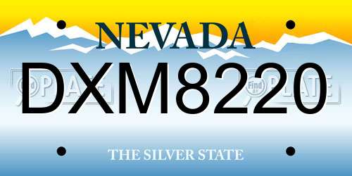 DXM8220 Nevada License Plate
