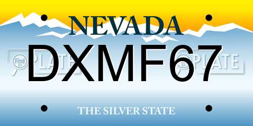 DXMF67 Nevada License Plate