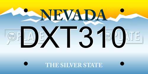 DXT310 Nevada License Plate