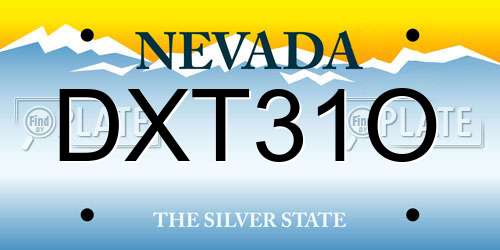 DXT31O Nevada License Plate