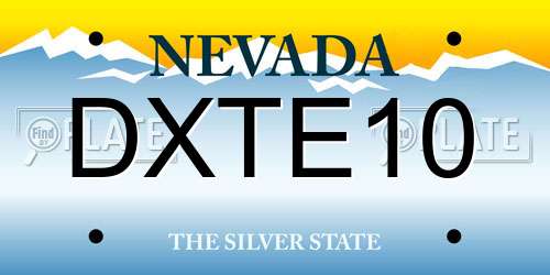 DXTE10 Nevada License Plate