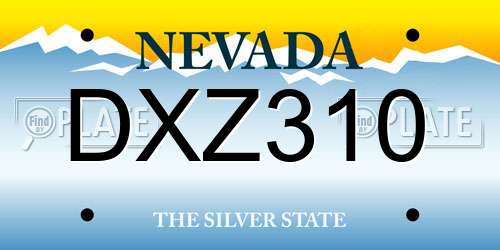 DXZ310 Nevada License Plate