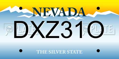 DXZ31O Nevada License Plate