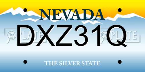 DXZ31Q Nevada License Plate
