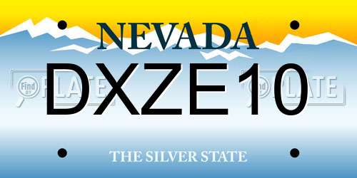 DXZE10 Nevada License Plate