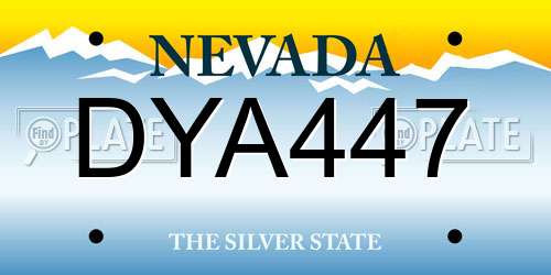 DYA447 Nevada License Plate
