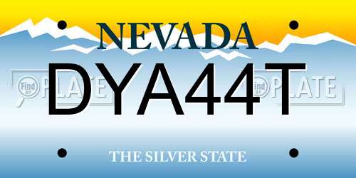 DYA44T Nevada License Plate