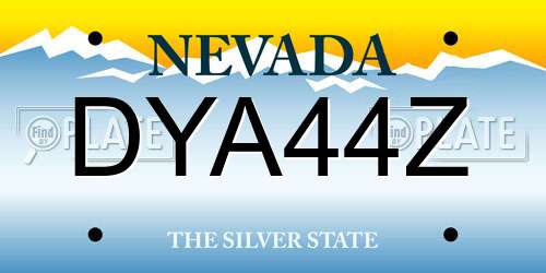 DYA44Z Nevada License Plate