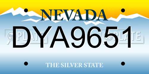 DYA9651 Nevada License Plate