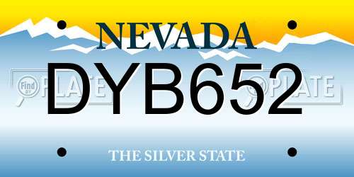 DYB652 Nevada License Plate