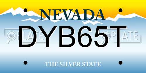 DYB65T Nevada License Plate