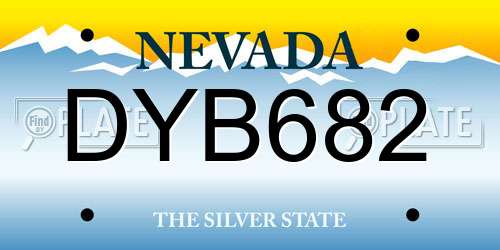 DYB682 Nevada License Plate