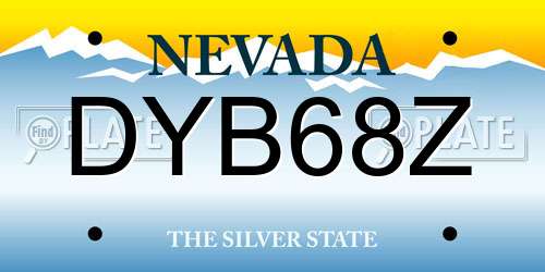 DYB68Z Nevada License Plate