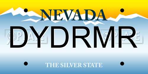 DYDRMR Nevada License Plate
