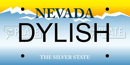 DYLISH Nevada License Plate