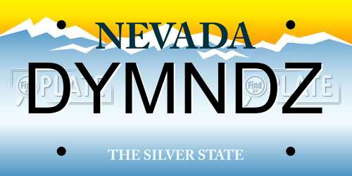 DYMNDZ Nevada License Plate