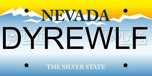 DYREWLF Nevada License Plate