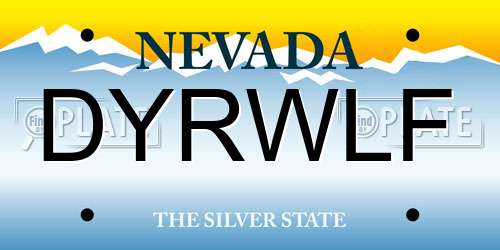 DYRWLF Nevada License Plate
