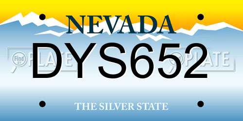 DYS652 Nevada License Plate