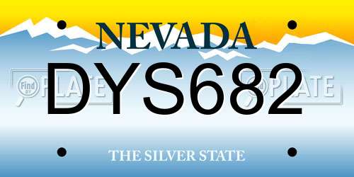 DYS682 Nevada License Plate