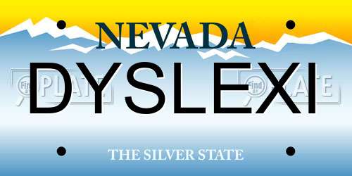 DYSLEXI Nevada License Plate