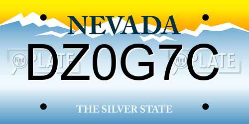 DZ0G7C Nevada License Plate