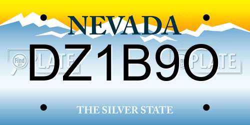 DZ1B9O Nevada License Plate