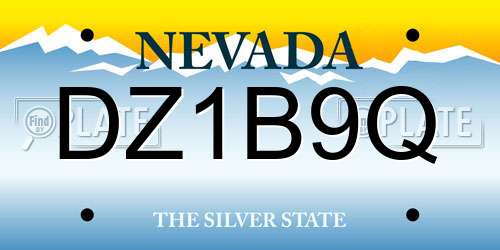 DZ1B9Q Nevada License Plate